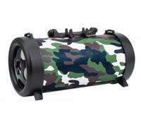 Manhattan Camouflage Bluetooth Speaker (promo) Decent Sound Output (3W) 3 hour Playback time FM Radio Range 10m microSD card reader (32GB) Aux 3.5mm connector USB-A charging cable included (5V chargin
