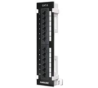 Manhattan CAT 6 Patch Panel Distribution Panel 12 Port - Desktop & Wall Mounting - Unshielded - 12x RJ45 Socket - TIA568A TIA568B Black