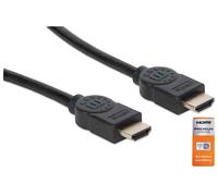Manhattan HDMI 4K@60Hz Cable with Ethernet, 1.8m, Certified, Suitable for ALL 4K & 1080p/HD uses - when upgrading now or have it ready for when you need it, Male to Male, Black, Ultra HD 4k x 2k, Life