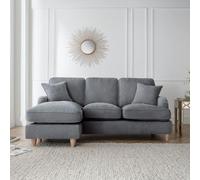 Manhattan Charcoal Fabric Chaise Corner Sofa - LHF