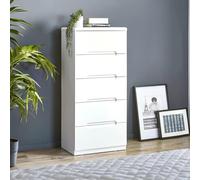 Manhattan Chest of Drawers - 5 Drawer - Narrow - White Gloss