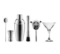 Manhattan Cocktail Shaker & Martini Glasses Set - Silver Rink Drink Silver One Size