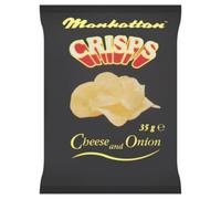 Manhattan Crisps Cheese and Onion Potato Chips, 35g, Pack of 8