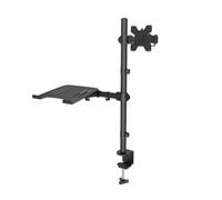 Manhattan Desk Mount for Monitors & Laptop Combo (Full Motion), For screens: 10-27", Laptop up to 17", Clamp Assembly, VESA compatability: 75x75 and 100x100mm - check the dimensions of the four mounti