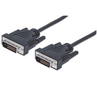 Manhattan Digital DVI-D Dual Link Video Cable, 5m, Male to Male, Fully Shielded, Compatible with DVD-D, Black, Lifetime Warranty, Polybag