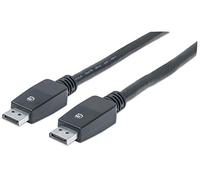 Manhattan DisplayPort 1.1 Cable, 4K@60Hz, 10m, Male to Male, With Latches, Fully Shielded, Black, Lifetime Warranty, Polybag