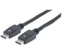 Manhattan DisplayPort 1.1 Cable, 4K@60Hz, 10m, Male to Male, With Latches, Fully Shielded, Black, Lifetime Warranty