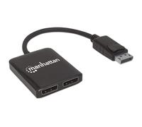 Manhattan DisplayPort 1.2 to 2-Port DisplayPort 1.2 Splitter Hub with MST, 4K@30