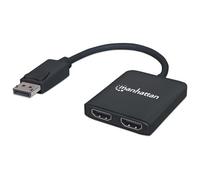 Manhattan DisplayPort 1.2 to 2-Port HDMI Splitter Hub with MST, 4K@30Hz, USB-...