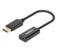 Manhattan DisplayPort 1.2 to HDMI Active Adapter. 4K@60Hz. 15cm. Male