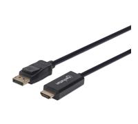 Manhattan Cable 153201 DisplayPort 1.2 to HDMI 4K@60Hz 1.8m Male-to-Male DP Latch Black