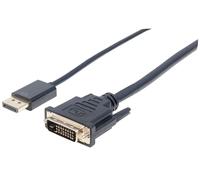 Manhattan DisplayPort 1.2a to DVI-D 24+1 Cable. 1080p@60Hz. 3m. Male t