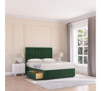 Manhattan Divan Bed Base 2 Drawers & 26" Struts Headboard Sloomy Emerald King
