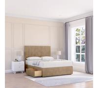 Manhattan Divan Bed Base 2 Drawers & 54" Floor Standing Headboard Sloomy Light Brown Small Single