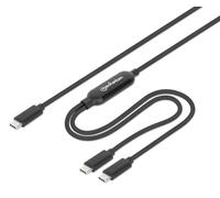 Manhattan Dual USB-C to USB-C Charging Cable, 100W, 2m, Male to Two Males, Smart Power Splitter Cable, Charges Two Devices from One USB-C PD Port, Delivers up to 100W for single charging and up to