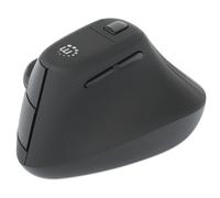 Manhattan Ergonomic Vertical Wireless Mouse (Right Handed) Black Adjustable 800/1200/1600dpi 2.4Ghz (effective range up to 10m) Six Button with Scroll Wheel Nano USB-A receiver AA battery (included)