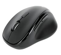 Manhattan Ergonomic Wireless Mouse, Right Handed, Adjustable 800/1200/1600dpi, 2.4Ghz (up to 10m), Six Button with Scroll Wheel, Combo USB=A and USB-C receiver, Black, AA battery (included), Three Yea