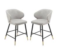 manhattan grey linen fabric bar chairs in pair