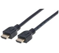 Manhattan HDMI 4K@60Hz Cable with Ethernet - CL3 rated 2m Suitable for In-Wall use For ALL 4K & 1080p/HD uses - when upgrading now or have it ready for when you need it Male to Male Black Ultra HD 4k