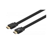 Manhattan HDMI 4K@60Hz Cable with Ethernet - Flat 3m Suitable for ALL 4K & 1080p/HD uses - when upgrading now or have it ready for when you need it Male to Male Black Ultra HD 4k x 2k Lifetime Warrant