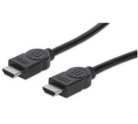 Manhattan HDMI Cable, 4K@30Hz (High Speed), 1m, Male to Male, Black, Ultra HD 4k x 2k, Fully Shielded, Gold Plated Contacts, Lifetime Warranty, Polybag