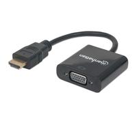 HDMI to VGA Converter cable, 1080p, 30cm, Male to Female, Shielded, Optional USB