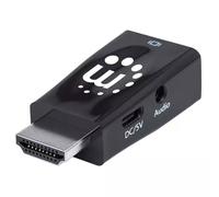 Manhattan HDMI to VGA (with Audio) Converter, 1080p, Male to Female, Micro-USB Power Input Port for additional power if needed, Black, Three Year Warranty, Polybag