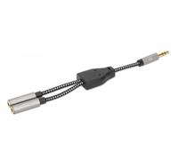 Manhattan Headphone Stereo Audio Y-Splitter Cable. 3.5mm. Aux. 15cm. M