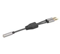 Manhattan Headset Adapter Cable with Aux Y Audio Splitter 15 cm