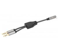 Manhattan Headset Adapter Cable with Aux Y Audio Splitter 15 cm