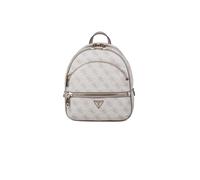 GUESS Manhattan Women's Faux Leather Backpack, Dark Taupe Logo, 22 x 27.5 x 9 cm, with Zipper, Adjustable Straps, Inner Pockets, Environmentally Friendly