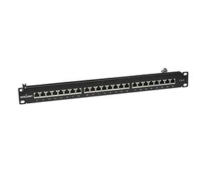 Manhattan Intellinet Cat6 FTP 24-Port 1U Shielded Network Patch Panel, Black