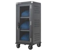 Manhattan iPad to 13", MacBook Air to 13" & Chromebook 14" 30-bay Charging Trolley/Cart via USB-C (30W), Also other tablets/smartphones (with device to USB-C cable), Bays 404x27.6x283mm, USB-C chargin