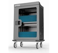 Manhattan iPad to 13", MacBook Air to 15" & Chromebook 15.6" 32-bay Charging Trolley/Cart via USB-C, Also other tablets/smartphones (with device to USB-C cable), Bays 404x27.6x283mm,Device charging ca
