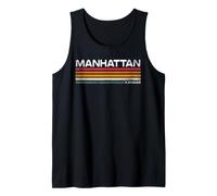 Manhattan Kansas Retro Stripes Vintage City Design Tank Top
