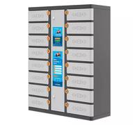 Manhattan Kiosk iPad 11"/Phone Charging Cabinet USB-C 30W 16-bay (individual compartment - PIN locked) Suitable for 11" Tablets/chromebooks phones other USB-C devices Bays 328x220x100mm USB-C charging
