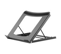 Manhattan Laptop and Tablet Stand, Adjustable (5 positions), Suitable for all tablets and laptops up to 15.6", Portable and Lightweight, Steel, Black, Lifetime Warranty