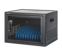 Manhattan Laptop Charging Cabinet Desktop (or trolley) via USB-C 65W 16" 12-bay, Suitable for USB-C laptops (to 16"), iPads, MacBooks, Chromebooks, other USB-C devices, Bays 395x32.5x290mm, USB-C char