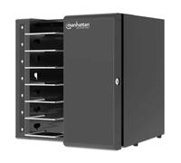 Manhattan Laptop Charging Cabinet Desktop via USB-C 16" 7-bay via USB-C 65W, Suitable for USB-C laptops (to 16"), iPads, MacBooks, Chromebooks, other USB-C devices, Bays 402x290x50mm, USB-C charging c