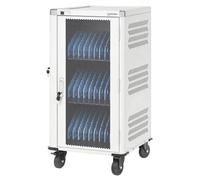 Manhattan Laptop Charging Cart/Trolley via AC Adapter (UK) 30-bay Install device's AC Adapter (power cables) into unit Suitable for ALL laptops (to 16") iPads MacBooks Chromebooks other portable devic