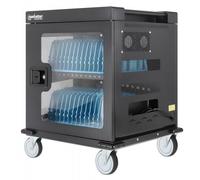 Manhattan Laptop Charging Cart/Trolley via AC Adapter (UK) x32 Bay, Install device's AC Adapter (power cables) into unit, Suitable for ALL laptops (to 15.6"), iPads, MacBooks, Chromebooks, other USB-C