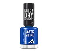 MANHATTAN Last & Shine Quick Dry Nail Polish, Vegan & Cruelty Free Nail Polish, Long Lasting, Ultra Glossy Finish, 8 ml, Colour 828 Danny Boy Blue