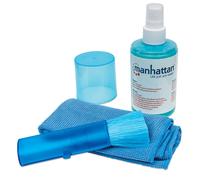 Manhattan LCD Cleaning Kit, Alcohol-free, Includes Cleaning Solution (200ml), Brush and Microfibre Cloth, Ideal for use on monitors/laptops/keyboards/etc, Three Year Warranty