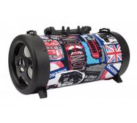 Manhattan London Bluetooth Speaker, Decent Sound Output (3W), 3 hour Playback time, FM Radio, Range 10m, microSD card reader (32GB), Aux 3.5mm connector, USB-A charging cable included, 1200mAH battery