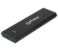 Manhattan M.2 NVMe SSD Enclosure, USB-C Female Connection, 10 Gbps (USB 3.2 Gen2 aka USB 3.1), UASP-compliant, SuperSpeed+ USB, Aluminum, Black, Three Year Warranty, Box