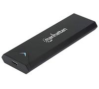 Manhattan M.2 NVMe SSD Enclosure, USB-C Female Connection, 10 Gbps (USB 3.2 Gen2 aka USB 3.1), UASP-compliant, SuperSpeed+ USB, Aluminum, Black, Three Year Warranty