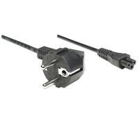 Manhattan Mains Power Cord/Cable Euro 2-Pin Cee 7/4 Schuko Plug To C5 Female Clo