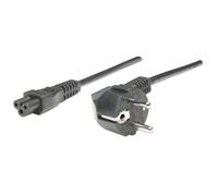 Manhattan Mains Power Cord/Cable Euro 2-pin (CEE 7/4 Schuko) plug to C5 Female (cloverleaf/triangular) 1.8m 16A Lead Lifetime Warranty