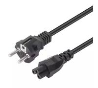 Manhattan Mains Power Cord/Cable Euro 2-pin (CEE 7/4 Schuko) plug to C5 Female (cloverleaf/triangular) 3m 2.5A Lead Lifetime Warranty