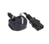 Manhattan Mains Power Cord/Cable UK 3-pin plug to C13 Female (kettle lead) 1.8m 10A Black Lifetime Warranty